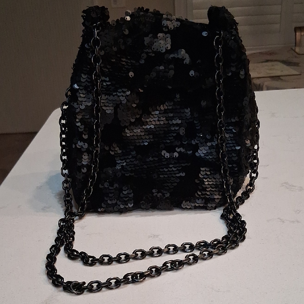 Kendall & Kylie Black Sequin Mini Bag 75% OFF